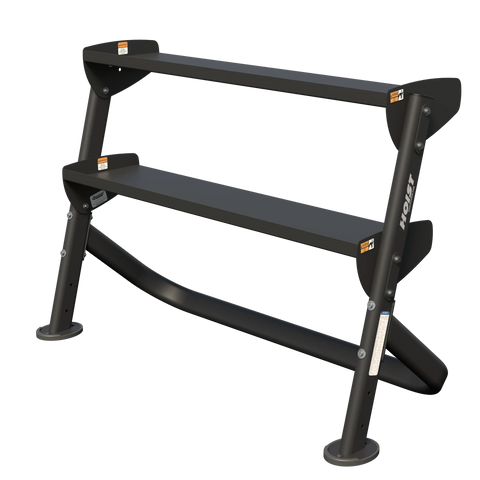 HF-5461-OPT-48 48" Dumbbell Rack With OPT (3rd-Tier) Weight Storage Hoist Fitness 2 Tiers 